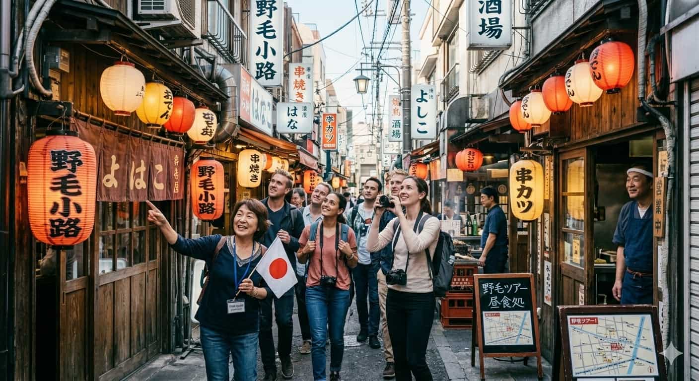Travelers from all over the world exploring Monzen-Nakacho